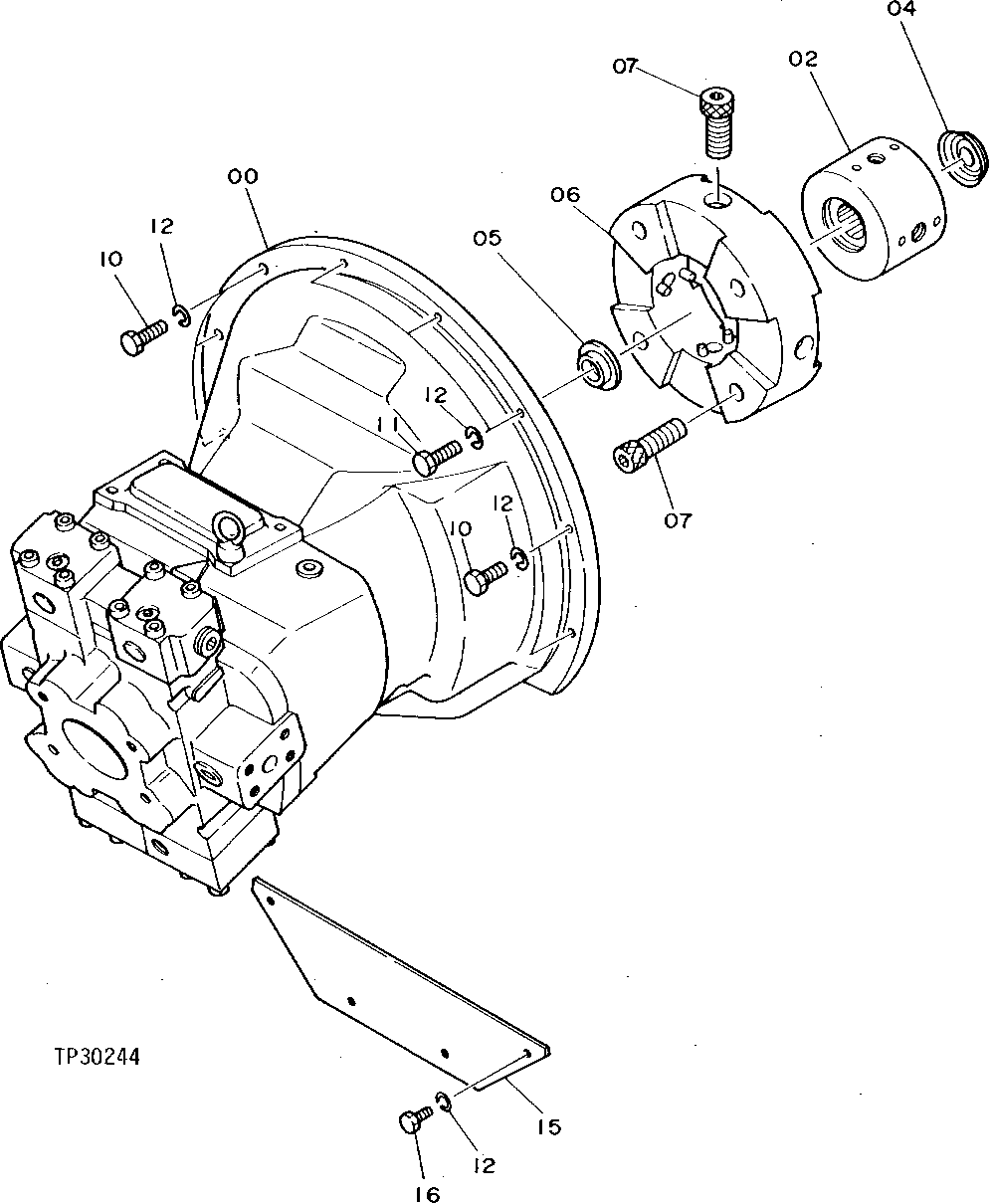 Схема запчастей John Deere 90D - 122 - MAIN HYDRAULIC PUMP AND DRIVE 2160 HYDRAULIC SYSTEM