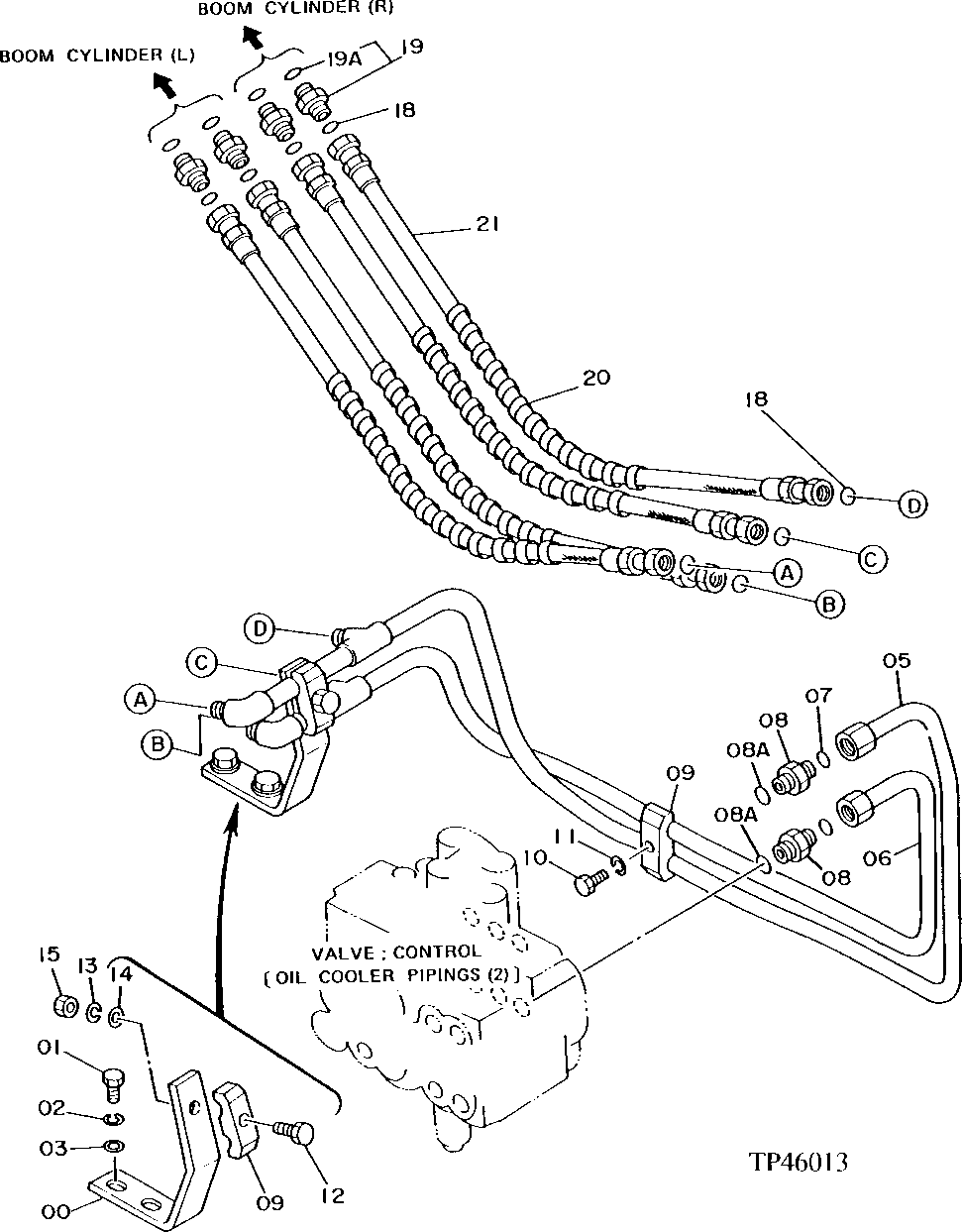 Схема запчастей John Deere 90D - 137 - MAIN HYDRAULIC OIL LINES 2160 HYDRAULIC SYSTEM