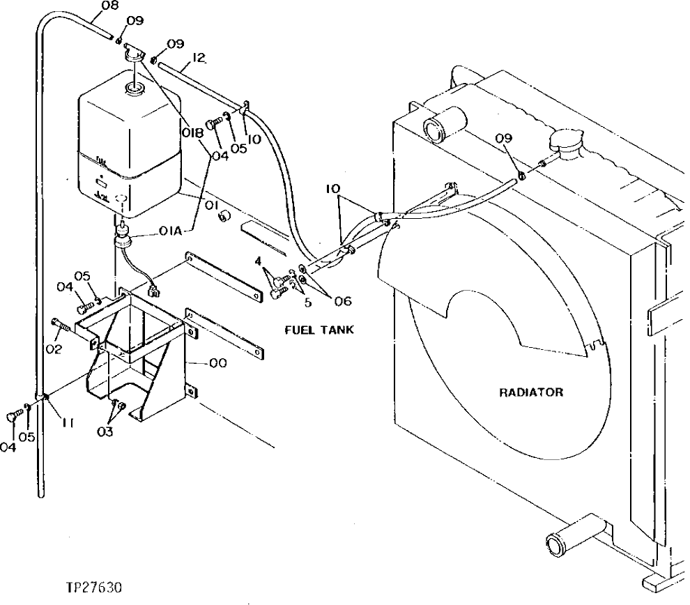 Схема запчастей John Deere 92DLC - 6 - COOLANT RESERVE TANK 510 - ENGINE AUXILIARY SYSTEM 5