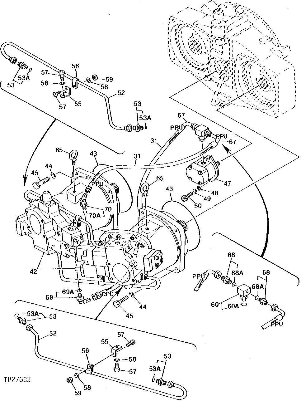 Схема запчастей John Deere 92DLC - 2 - MAIN HYDRAULIC PUMP AND DRIVE 2160 - MAIN HYDRAULIC SYSTEM 21