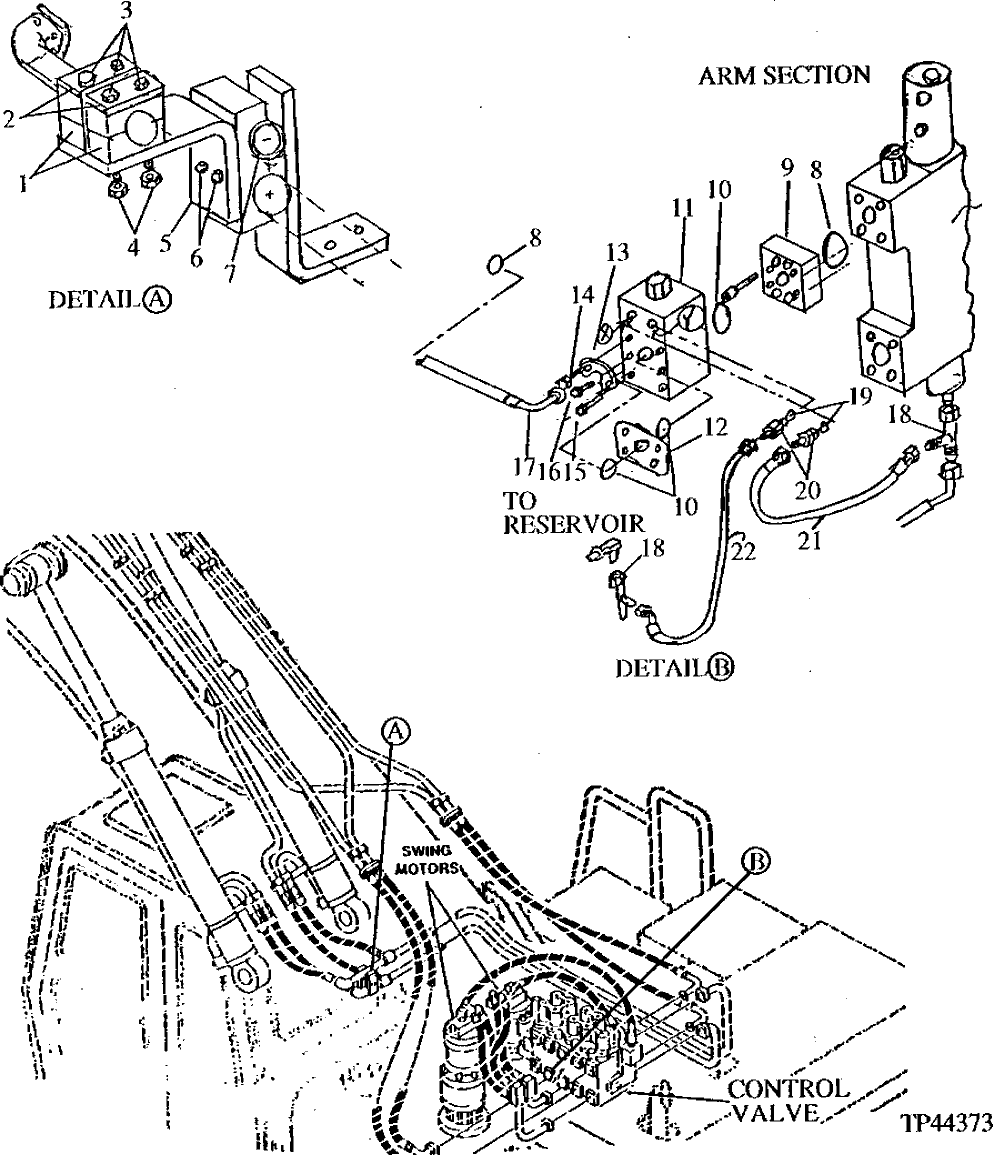 Схема запчастей John Deere 92DLC - 28 - ANTI-DRIFT VALVE INSTALLATION 2160 - MAIN HYDRAULIC SYSTEM 21