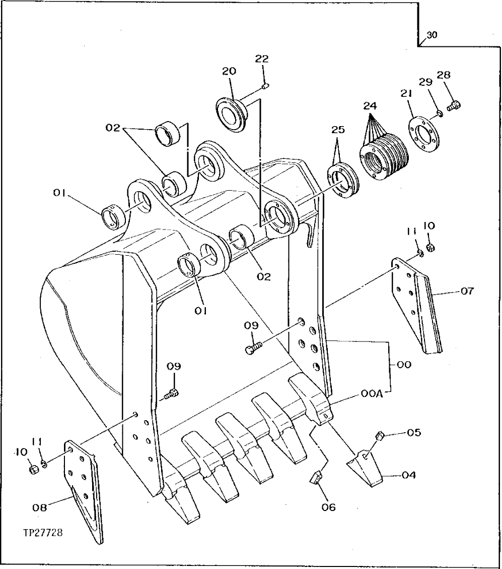 Схема запчастей John Deere 92DLC - 2 - BUCKET 3302 - EXCAVATOR 33