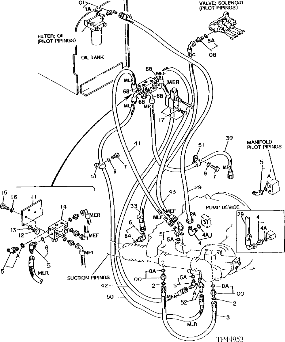 Схема запчастей John Deere 92DLC - 78 - PILOT HYDRAULIC HOSES 3360 - EXCAVATOR 33