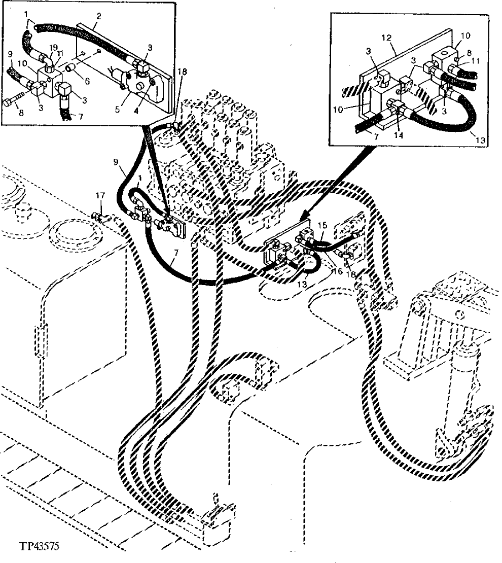Схема запчастей John Deere 92DLC - 126 - COUNTERWEIGHT REMOVAL AND HEAVY-LIFT COMBINED HYDRAULICS 3360 - EXCAVATOR 33