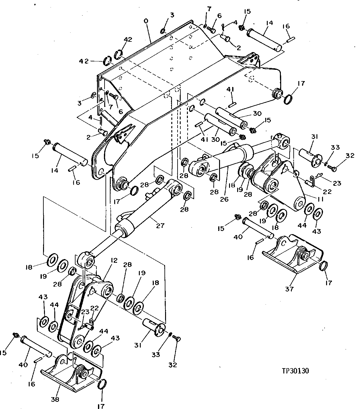 Схема запчастей John Deere 95D - 4 - STABILIZERS 3340 - EXCAVATOR 33