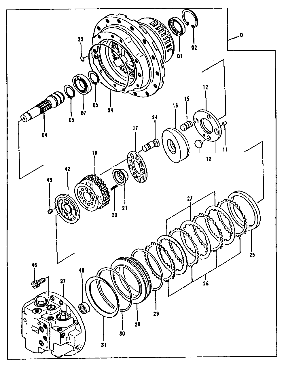Схема запчастей John Deere 90E - 12 - Travel Motor (025000 - ) 0260 Axles, Diff. & Susp. Sys. Hyd. (Incl. Fwd)