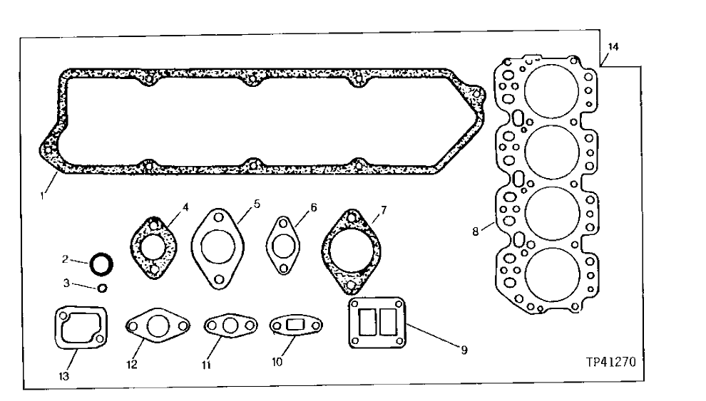 Схема запчастей John Deere 90E - 61 - Cylinder Head Removal Gasket Set 0452 Gasket Replacement Kits 4045TT009 4045TT009