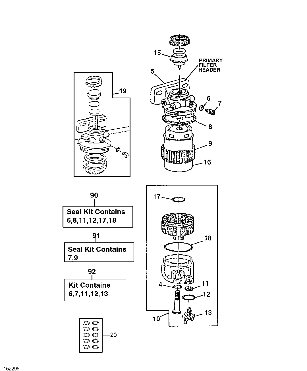 Схема запчастей John Deere 90E - 77 - Fuel/ Water Separator (025000 - ) 0560 External Fuel Supply Systems