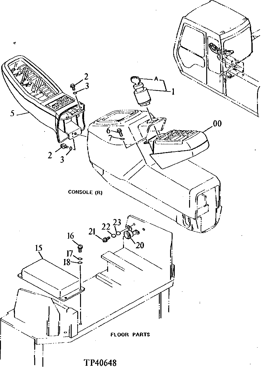 Схема запчастей John Deere 90E - 92 - Console 1674 Wiring Harness And Switches