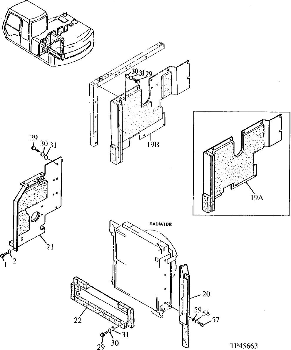 Схема запчастей John Deere 90E - 151 - Covers 1910 Hood Or Engine Enclosure