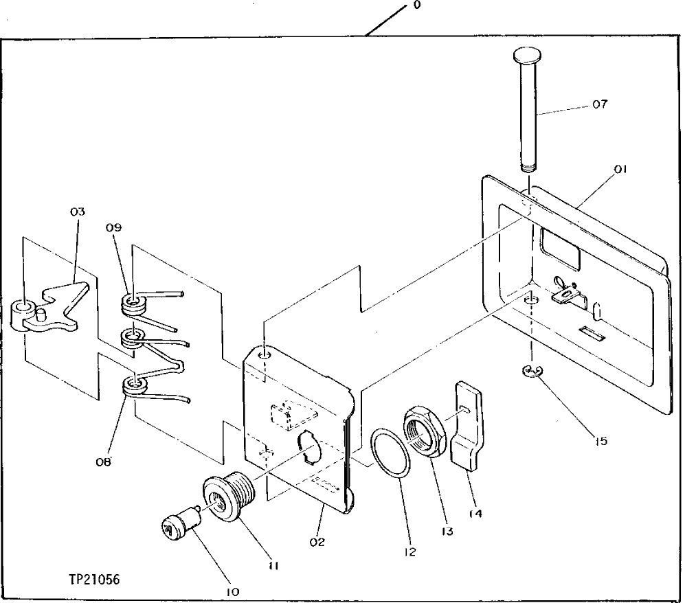 Схема запчастей John Deere 90E - 160 - Door Latch 1910 Hood Or Engine Enclosure