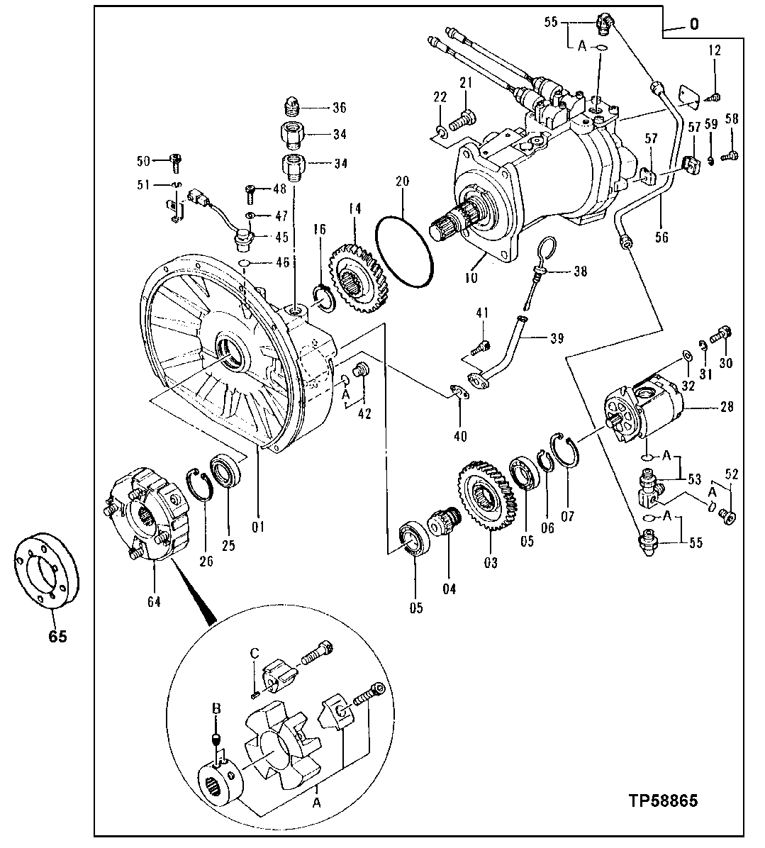 Схема запчастей John Deere 90E - 168 - Main Hydraulic Pump (025000 - ) 2160 Vehicle Hydraulics