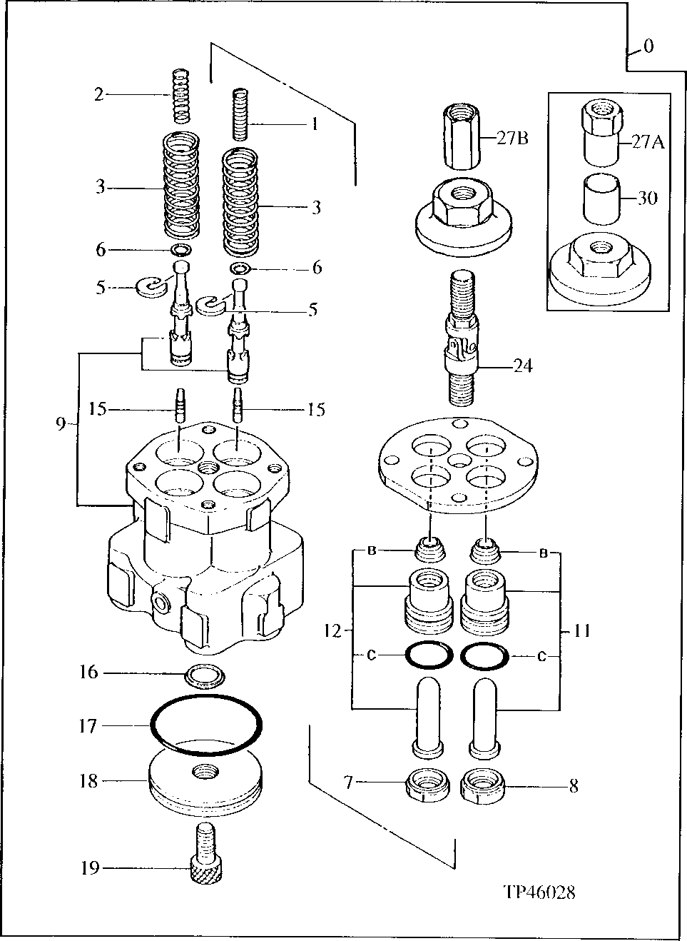 Схема запчастей John Deere 90E - 205 - Pilot Valve Components (025000 - ) 3315 Controls Linkage