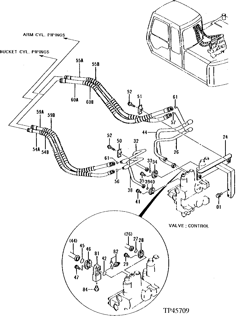 Схема запчастей John Deere 90E - 221 - Main Hydraulic Lines 3360 Hydraulic System