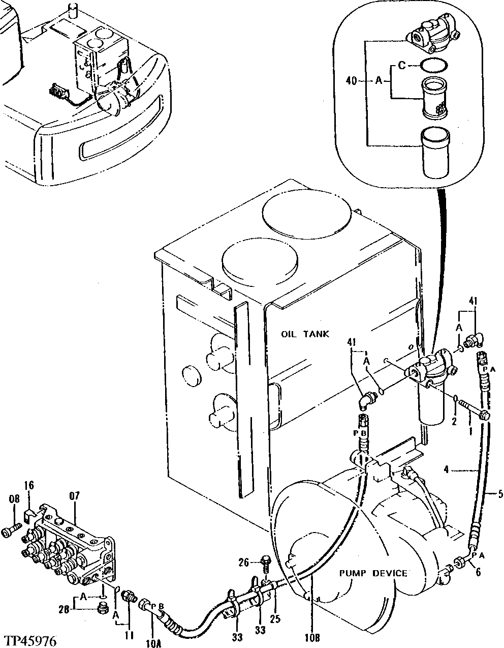 Схема запчастей John Deere 90E - 224 - Pilot Lines ( - 024999) 3360 Hydraulic System