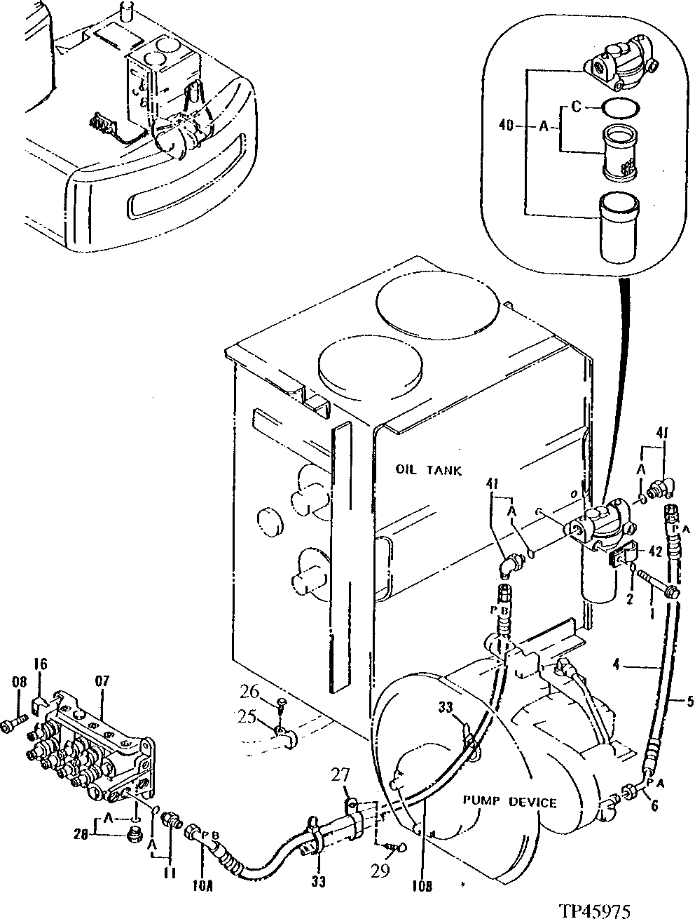 Схема запчастей John Deere 90E - 225 - Pilot Lines (025000 - ) 3360 Hydraulic System