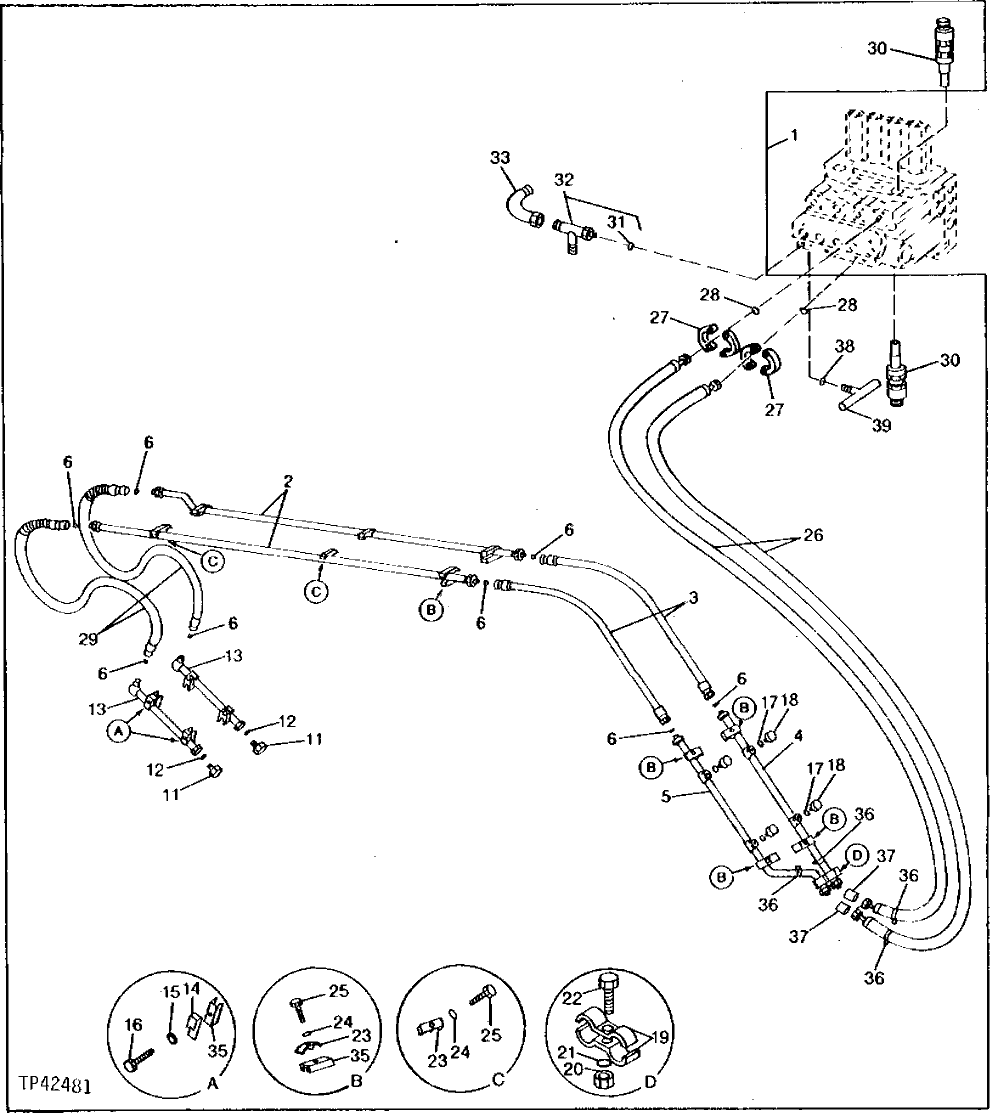 Схема запчастей John Deere 90E - 252 - Main Hydraulic Plumbing 3360 Hydraulic System