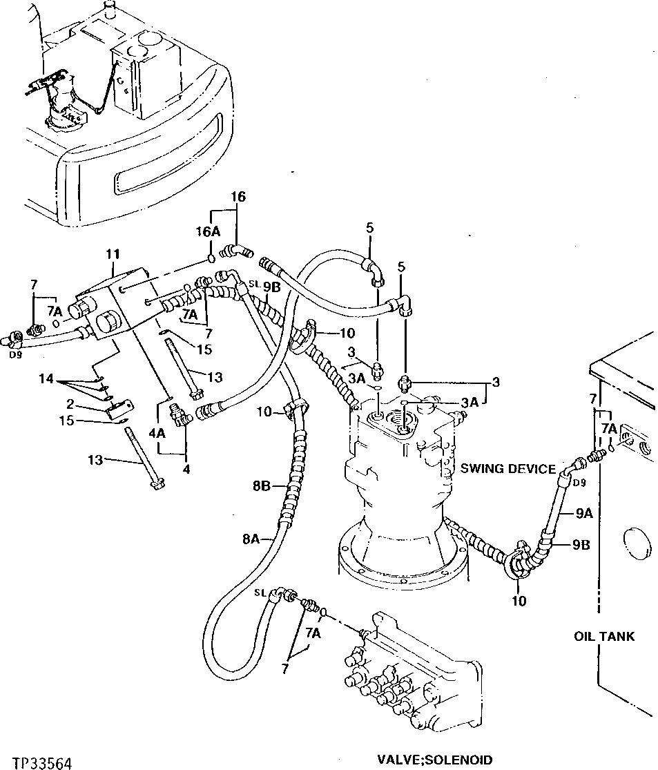 Схема запчастей John Deere 90E - 276 - Swing Lines 4360 Hydraulics