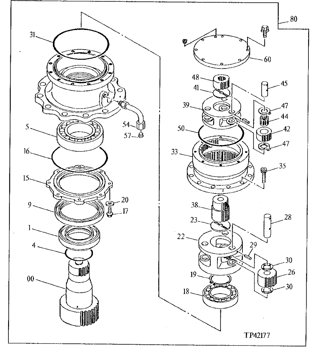 Схема запчастей John Deere 90E - 278 - Swing Device 4360 Hydraulics