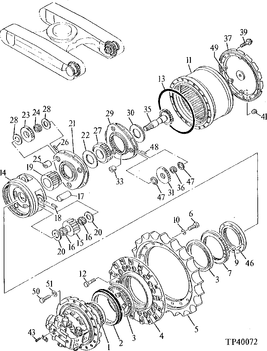 Схема запчастей John Deere 90ELC - 10 - PROPEL DRIVE 0260 HYDRAULIC SYSTEM
