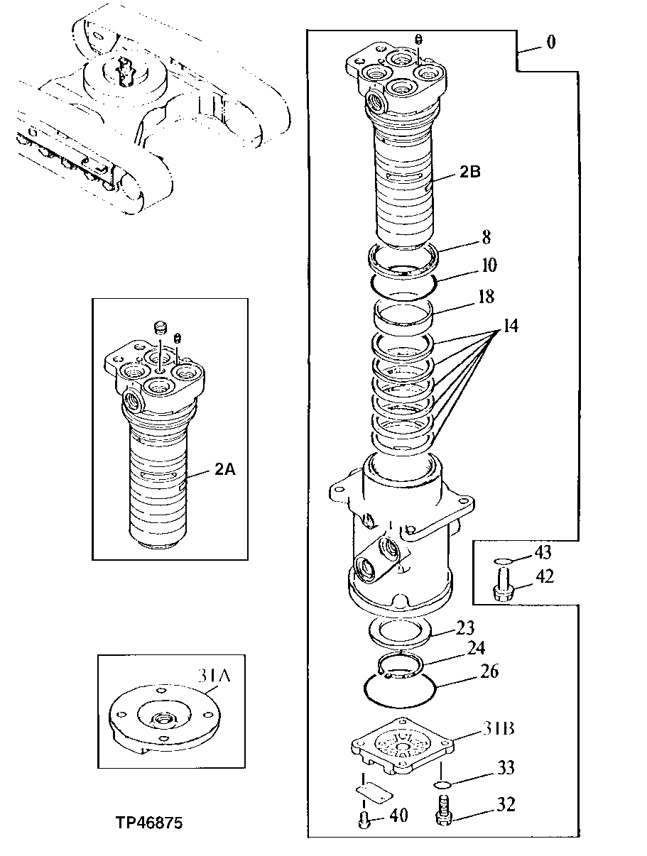 Схема запчастей John Deere 90ELC - 19 - Rotary Manifold 0260 HYDRAULIC SYSTEM