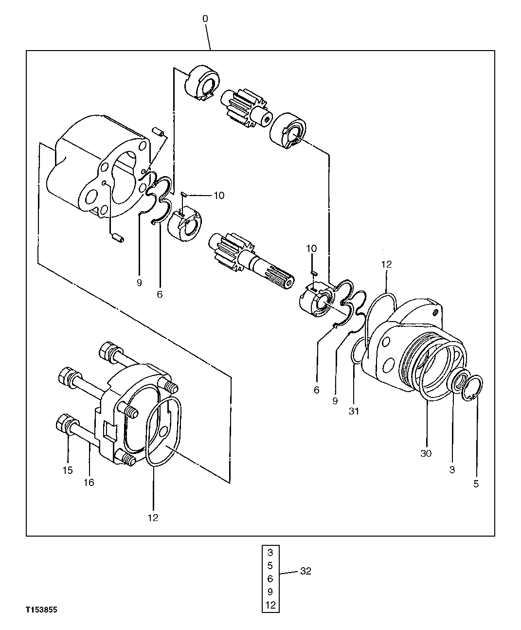 Схема запчастей John Deere 90ELC - 171 - Hydraulic Pump Gear ( - 014999) 2160 HYDRAULIC SYSTEM