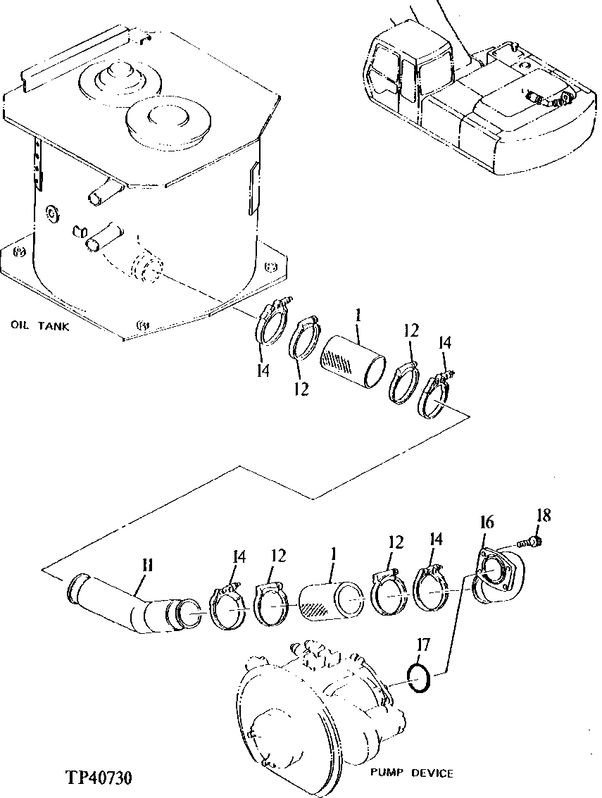 Схема запчастей John Deere 90ELC - 178 - OIL COOLER PIPINGS ( - 014999) 2160 HYDRAULIC SYSTEM
