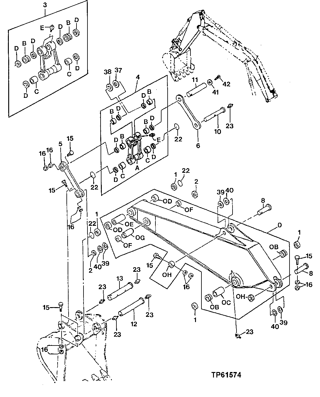Схема запчастей John Deere 90ELC - 233 - Long Arm (3.61 m. - 11 ft. 10 in.) 3340 Frames