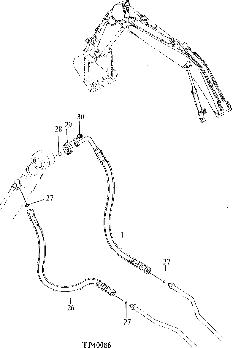 Схема запчастей John Deere 90ELC - 263 - FRONT PIPINGS FOR SHORT ARM 3360 HYDRAULIC SYSTEM