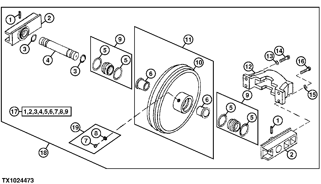 Схема запчастей John Deere 90ELC - 2 - Front Idler 0130 Track Systems