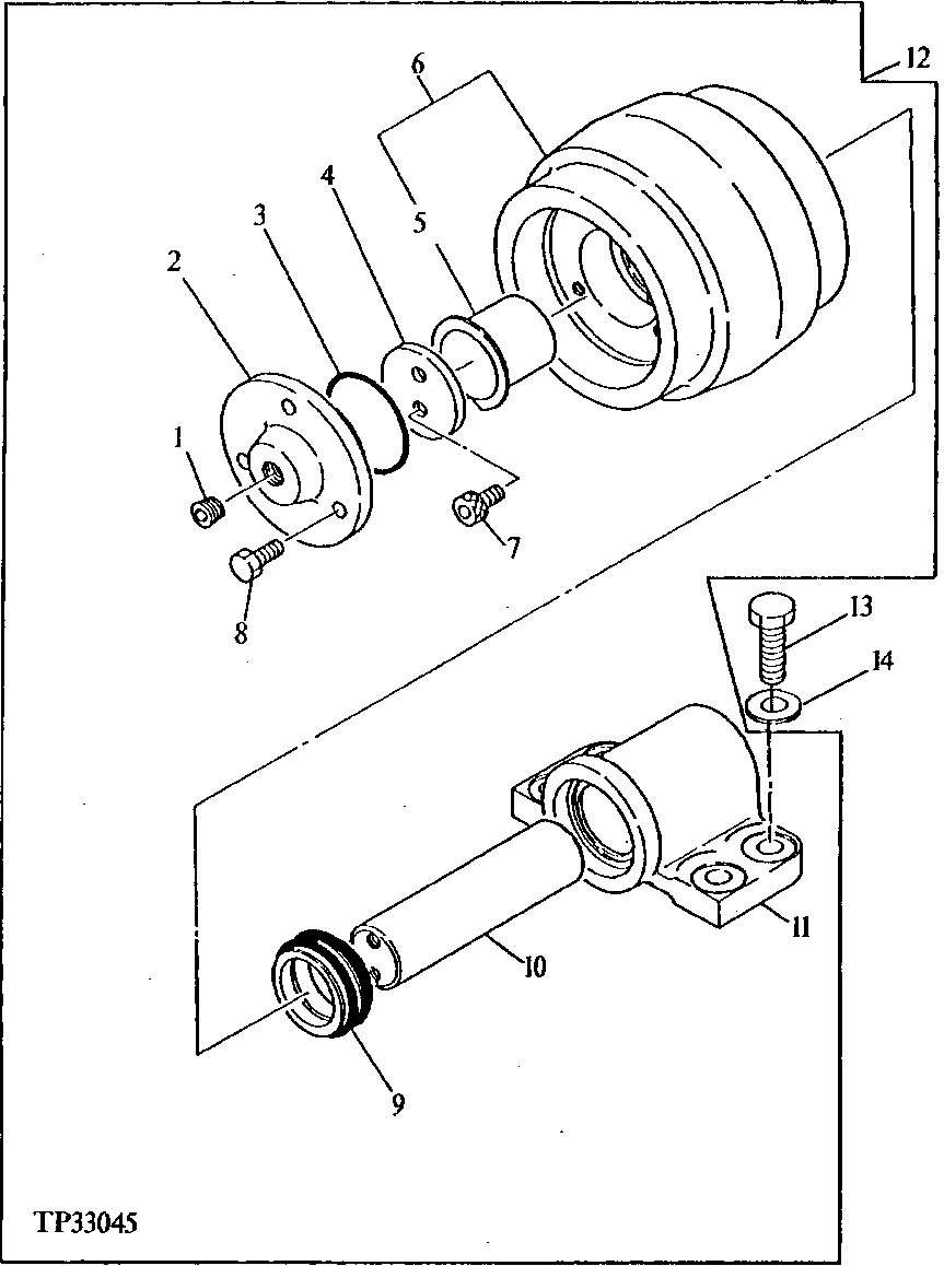 Схема запчастей John Deere 90ELC - 6 - UPPER TRACK ROLLER 0130 Track Systems