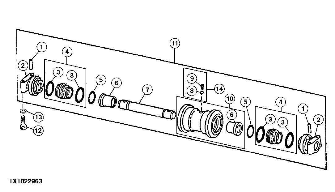Схема запчастей John Deere 90ELC - 7 - Lower Track Roller 0130 Track Systems