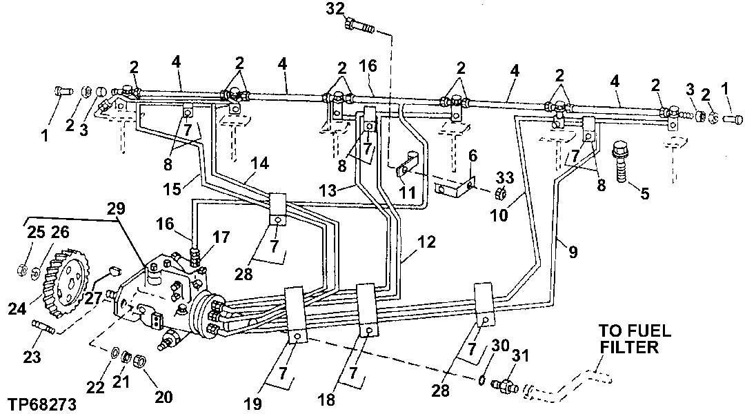 Схема запчастей John Deere 90ELC - 58 - Fuel Injection System ( - 704568) 0413 Fuel Injection System 6068TDW07, 6068TDW56 6068TDW07, 6068TDW56