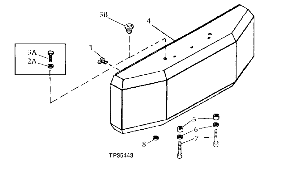 Схема запчастей John Deere 90ELC - 164 - Main Counterweight 1749 Chassis Weights