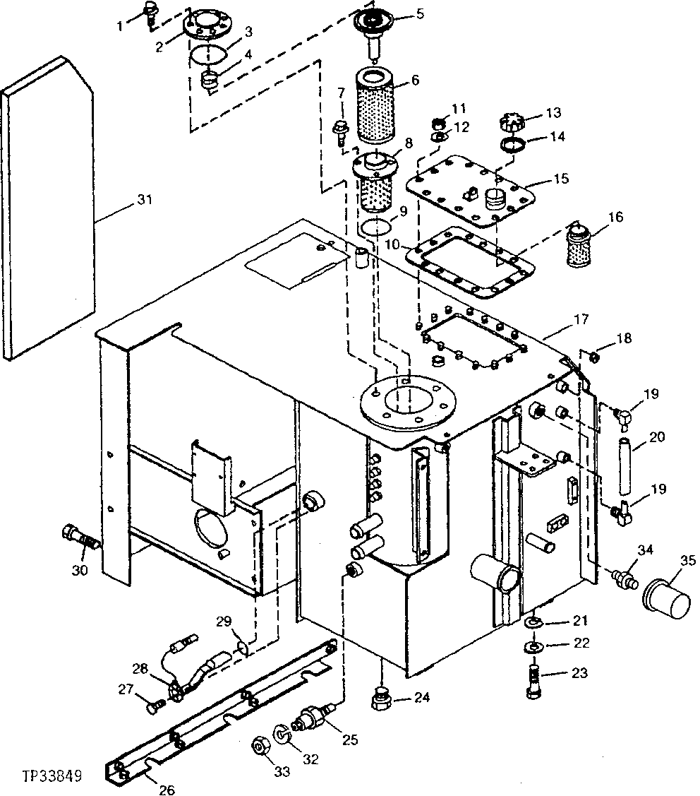 Схема запчастей John Deere 90ELC - 260 - Hydraulic Reservoir ( - 538062) 2160 HYDRAULIC SYSTEM