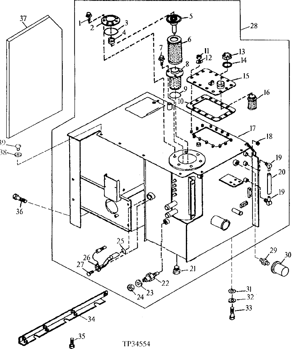 Схема запчастей John Deere 90ELC - 261 - Hydraulic Reservoir (538063 - ) 2160 HYDRAULIC SYSTEM