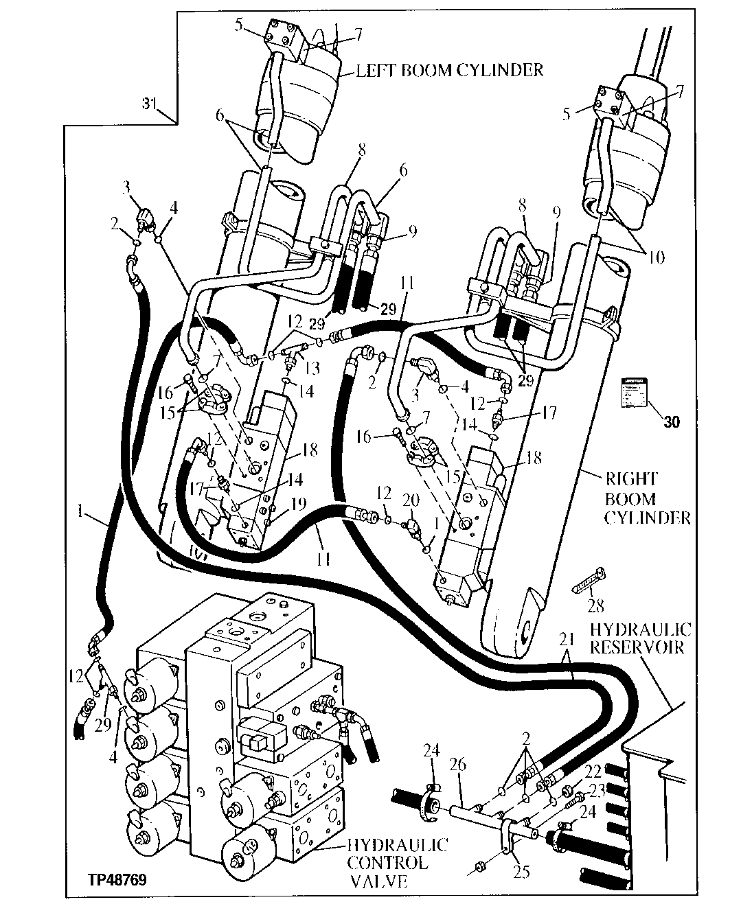 Схема запчастей John Deere 90ELC - 385 - BOOM CYLINDER LOAD LOWERING VALVE HYDRAULICS 3360 HYDRAULIC SYSTEM