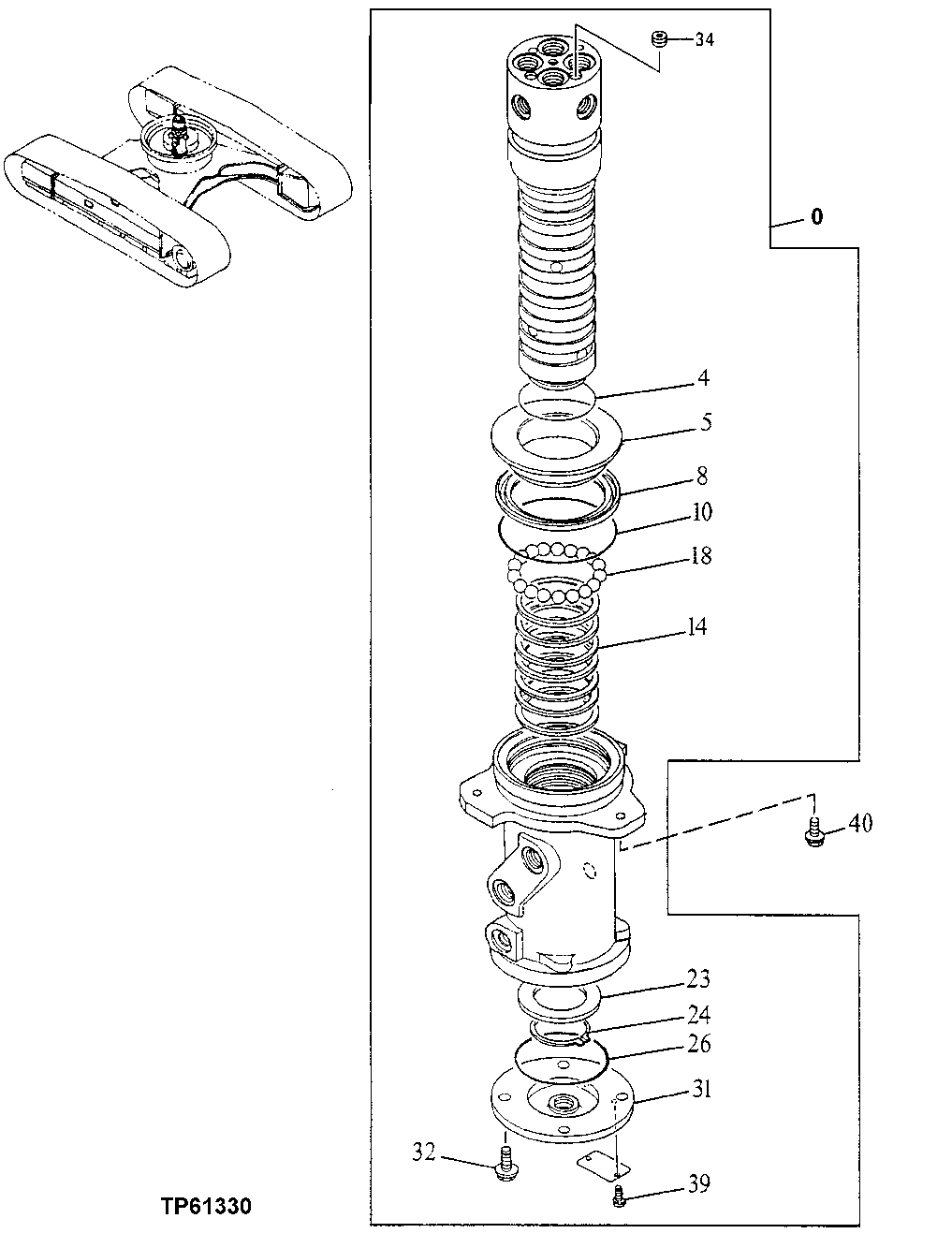 Схема запчастей John Deere 90E - 8 - Rotary Manifold (Blade) 0260 HYDRAULIC SYSTEM