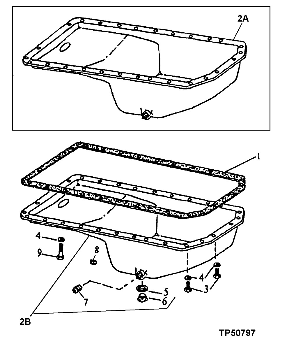 Схема запчастей John Deere 90E - 28 - ENGINE OIL PAN 0407 Engine Oiling System 4039DT009 4039DT009