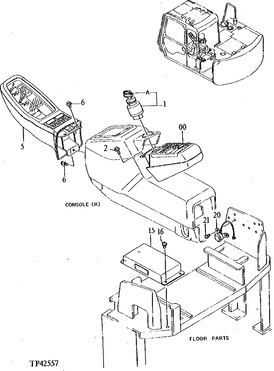 Схема запчастей John Deere 90E - 74 - ELECTRIC PARTS 1674 Wiring Harness And Switches