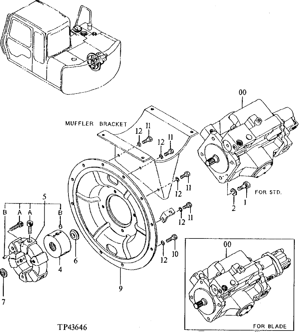 Схема запчастей John Deere 90E - 131 - Main Hydraulic Pump 2160 HYDRAULIC SYSTEM