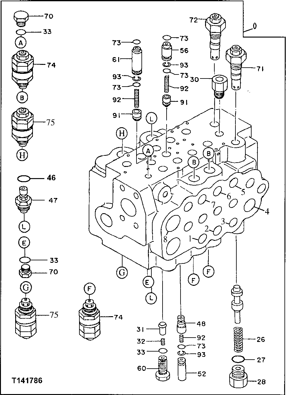 Схема запчастей John Deere 90E - 148 - Control Valve (Standard) 2160 HYDRAULIC SYSTEM