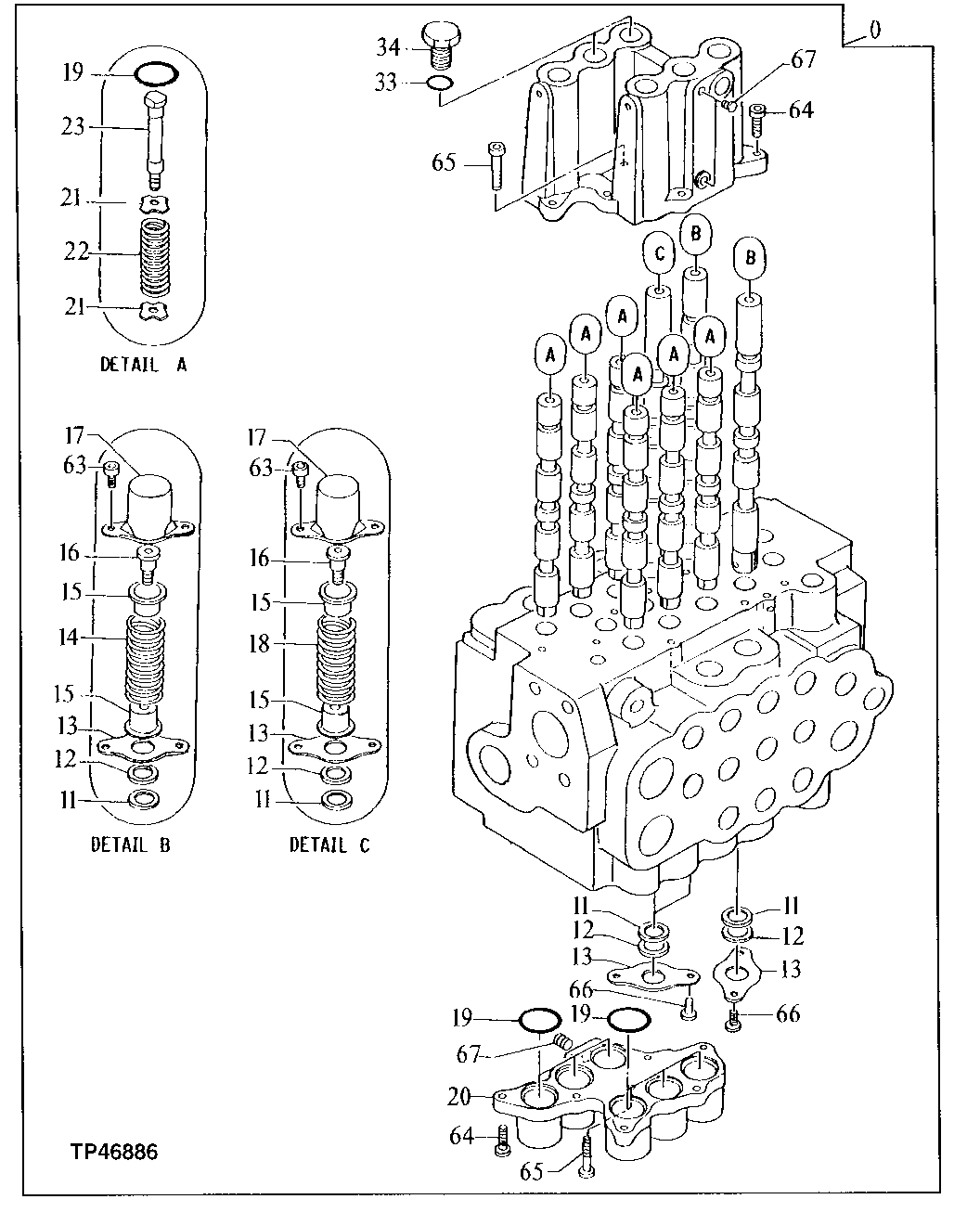 Схема запчастей John Deere 90E - 149 - Control Valve (Offset Boom) 2160 HYDRAULIC SYSTEM