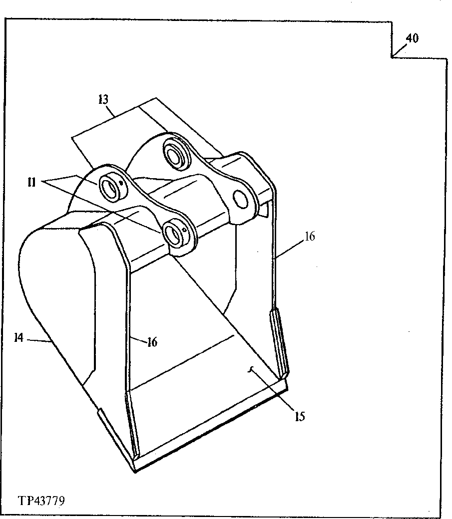 Схема запчастей John Deere 90E - 155 - Bucket (General Purpose) 3302 BUCKETS, TEETH, SHANKS AND SIDECUTTERS