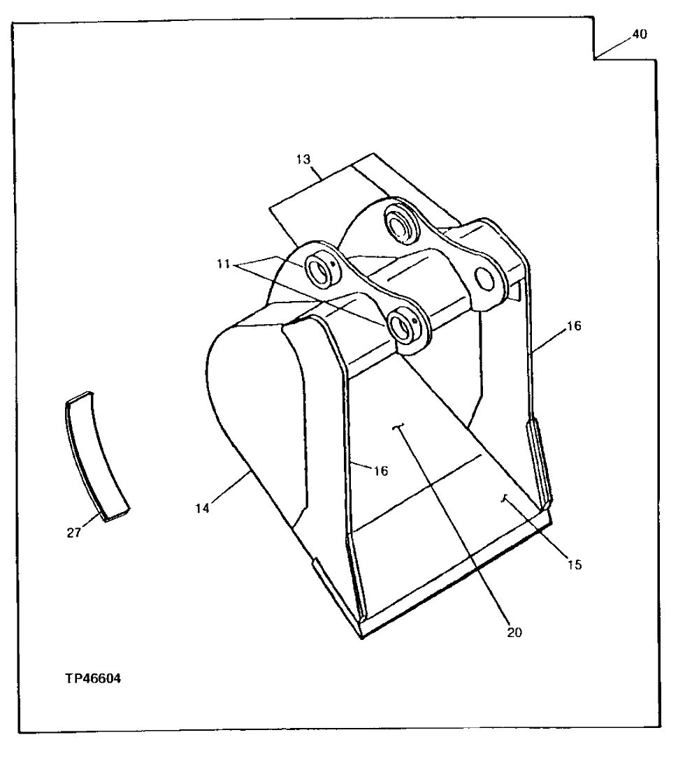 Схема запчастей John Deere 90E - 158 - Bucket (Heavy Duty) 3302 BUCKETS, TEETH, SHANKS AND SIDECUTTERS