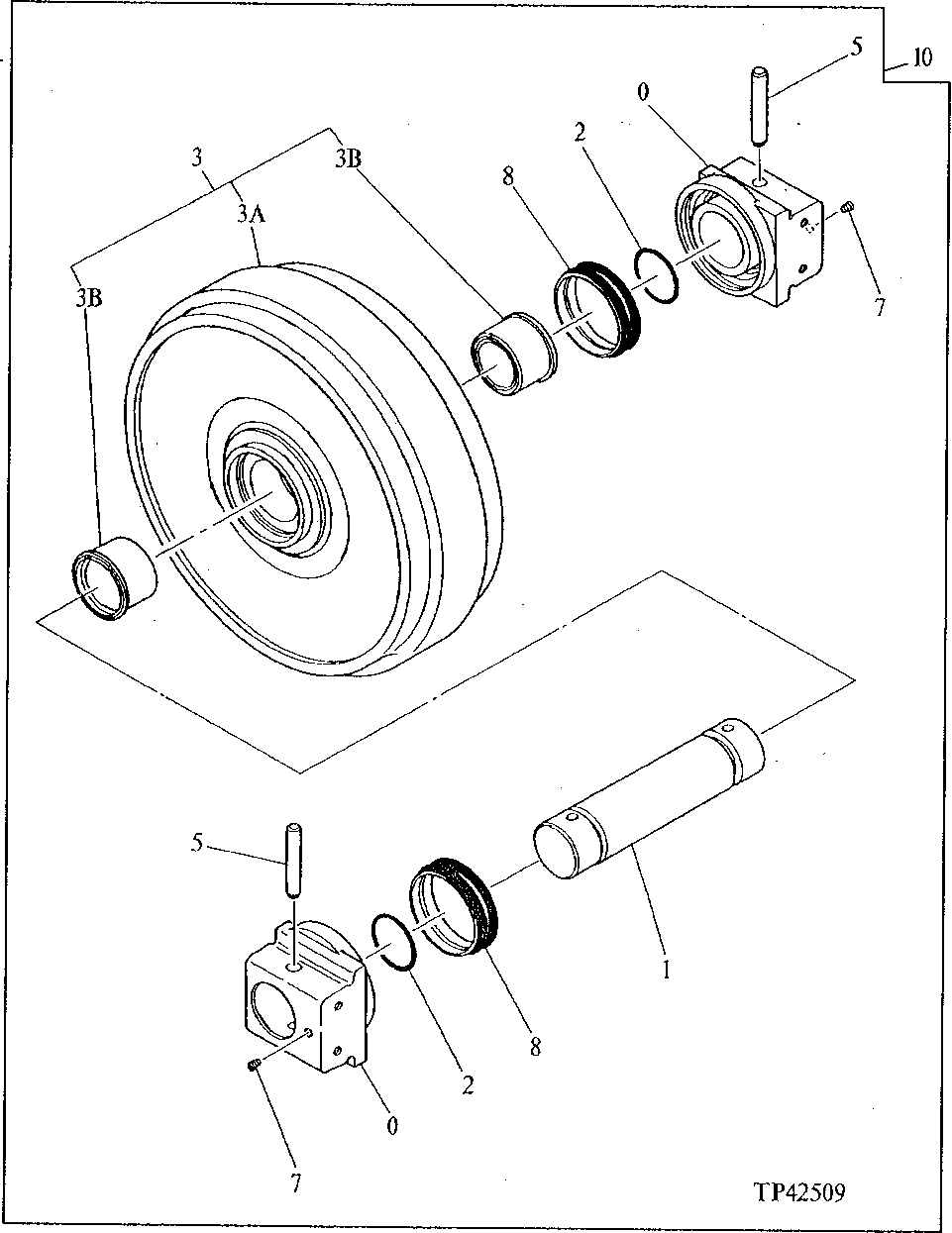 Схема запчастей John Deere 92ELC - 2 - Replacement Track Front Idler 0130 Track Systems