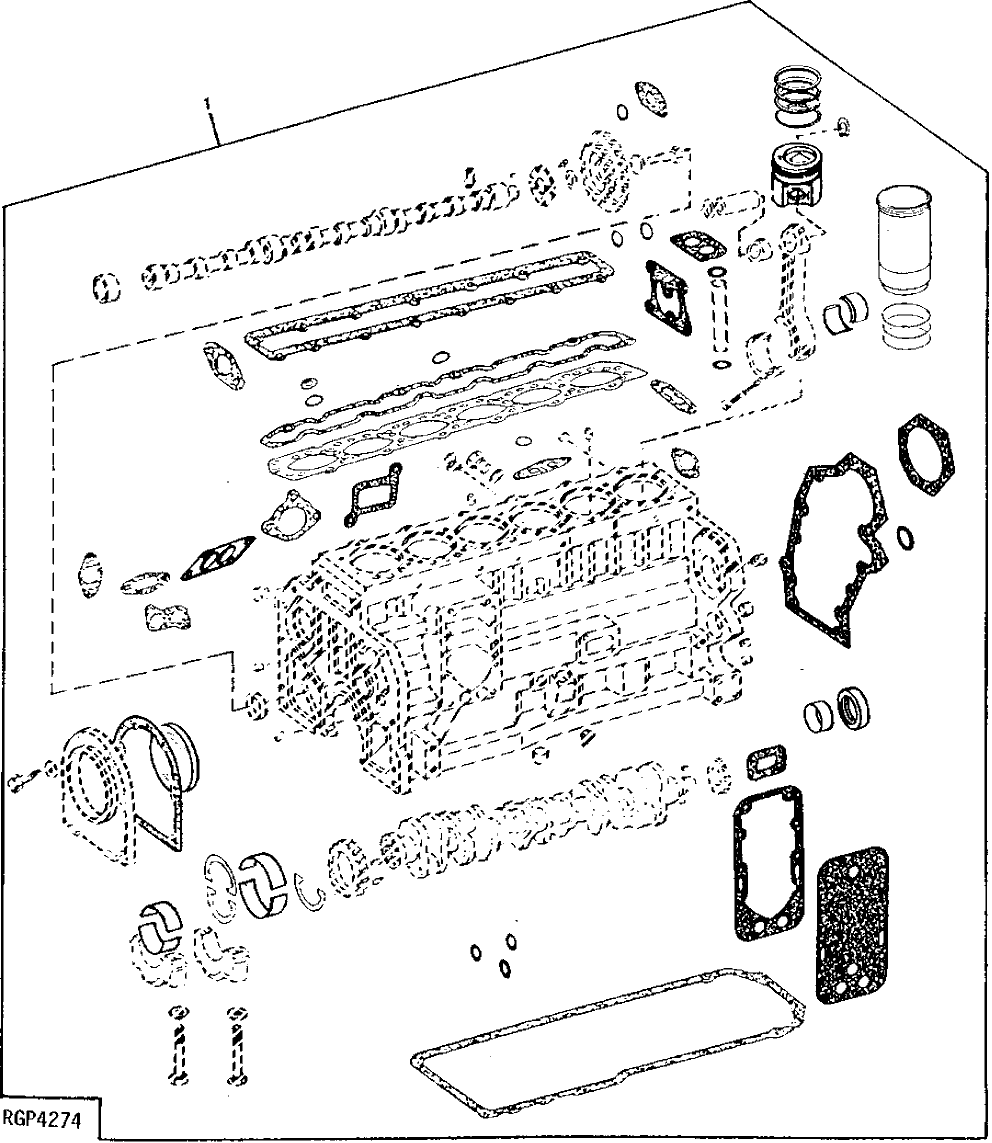 Схема запчастей John Deere 92ELC - 32 - Engine Overhaul Kit 0404 Cylinder Block 6076AT030 6076AT030