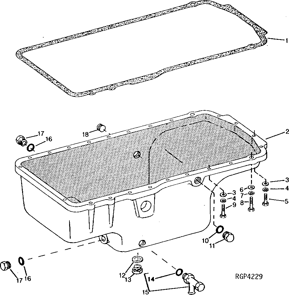Схема запчастей John Deere 92ELC - 40 - Oil Pan 0407 Engine Oiling System 6076AT030 6076AT030