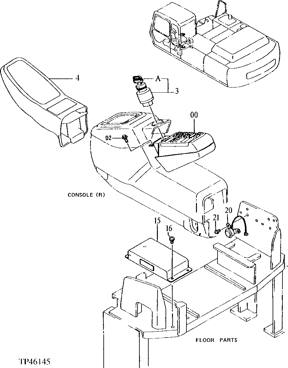Схема запчастей John Deere 92ELC - 107 - Cab Console 1674 Wiring Harness And Switches