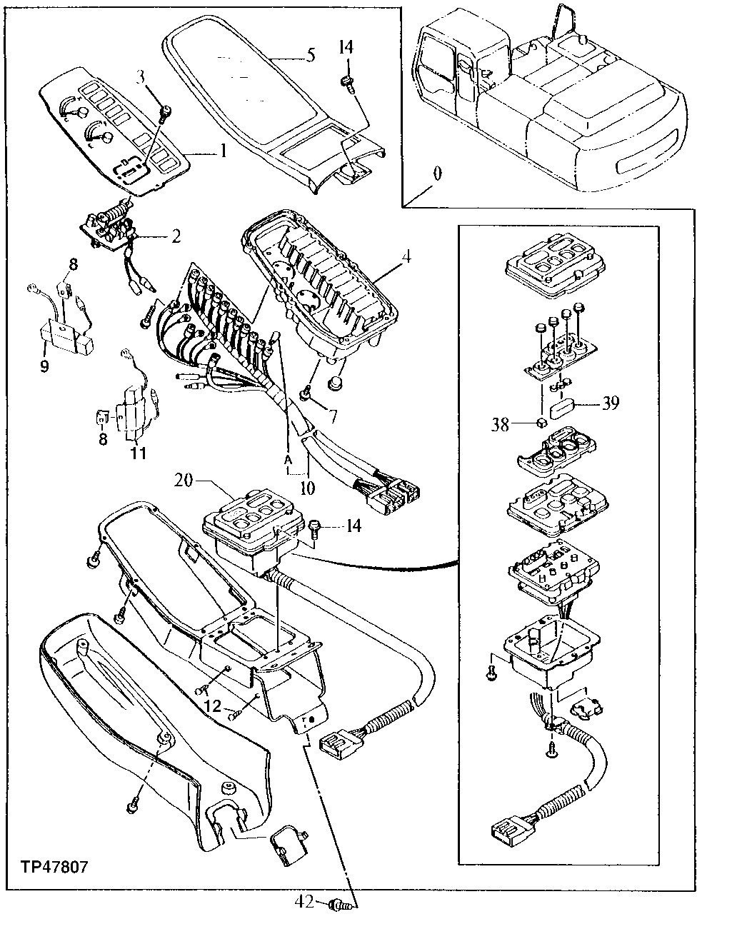 Схема запчастей John Deere 92ELC - 120 - Instrument Panel Wiring Harness and Gauges 1674 Wiring Harness And Switches